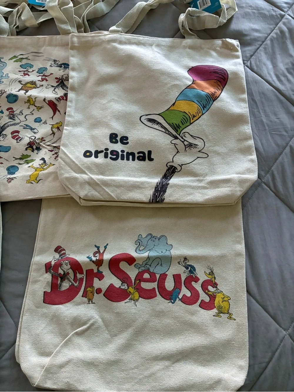 Dr. Seuss Canvas Tote Bags - set of 7.